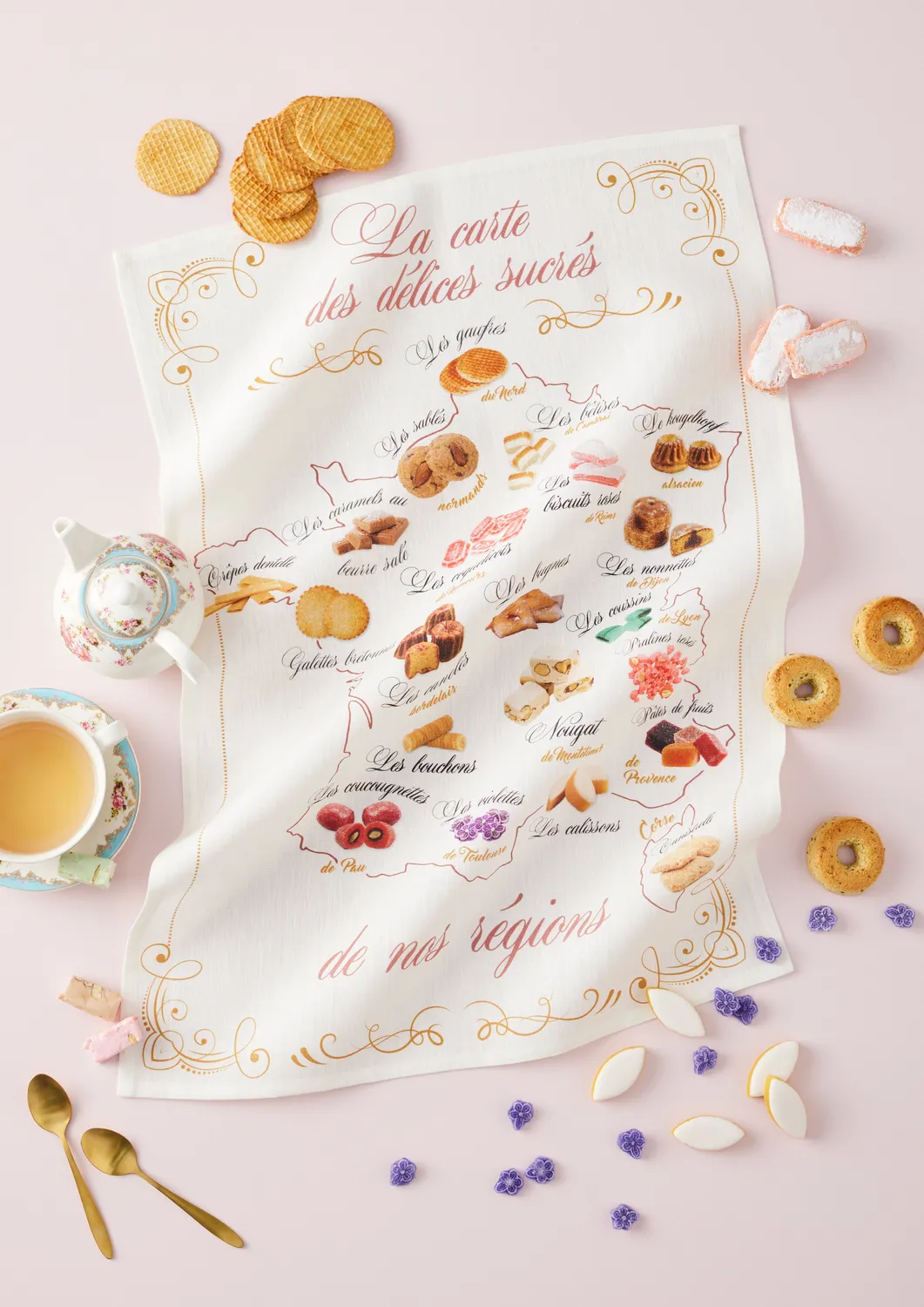 Coucke Gourmet Map viskestykke beige bomuld-hør 50x75