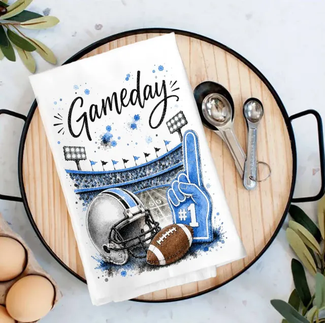 Avery Lane Gifts Gameday Football viskestykke lyseblå