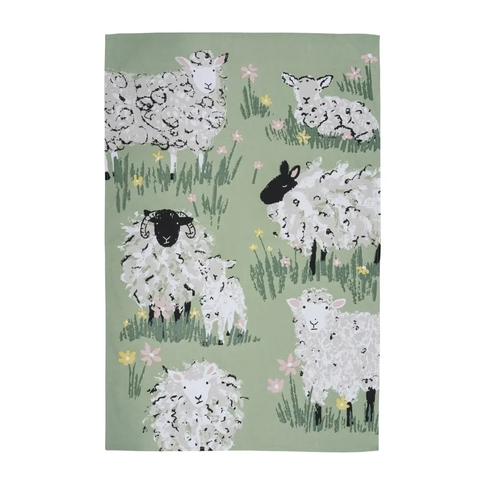 Ulster Weavers Woolly Sheep viskestykke grøn får