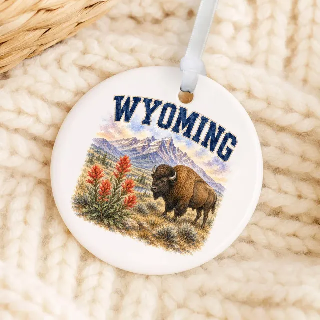 Avery Lane Gifts Wyoming julepynt porcelæn 7,6 cm