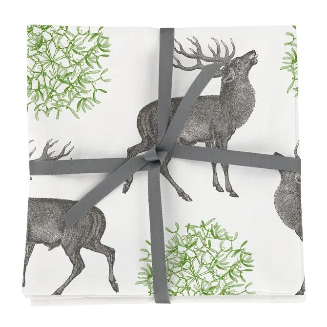 Thornback & Peel Stag & Mistletoe serviet 45x45 bomuld