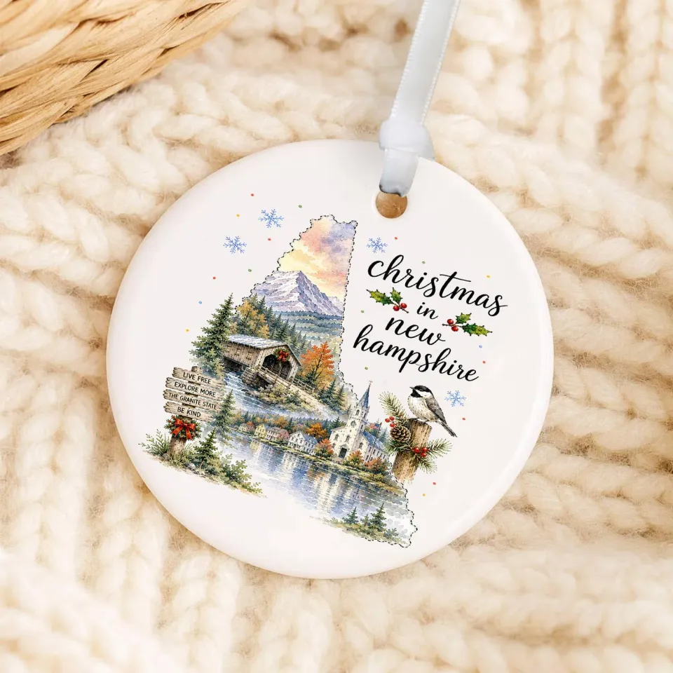 Avery Lane Gifts Christmas New Hampshire julepynt porcelæn 7,6 cm
