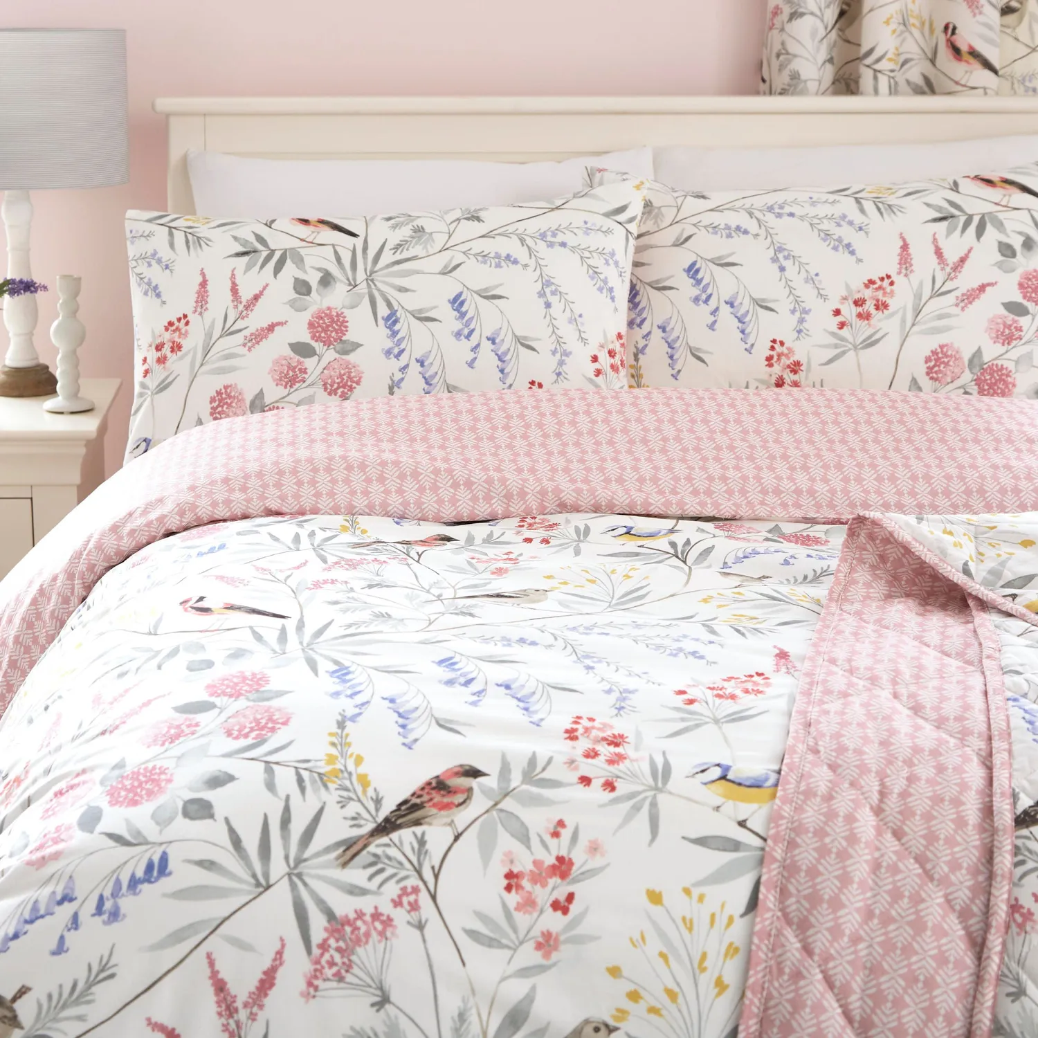 Ulster Weavers Caraway dynebetrækssæt pink polybomuld