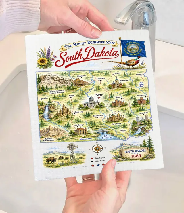 Avery Lane Gifts South Dakota State Map Landmark karklud 17x20 cm