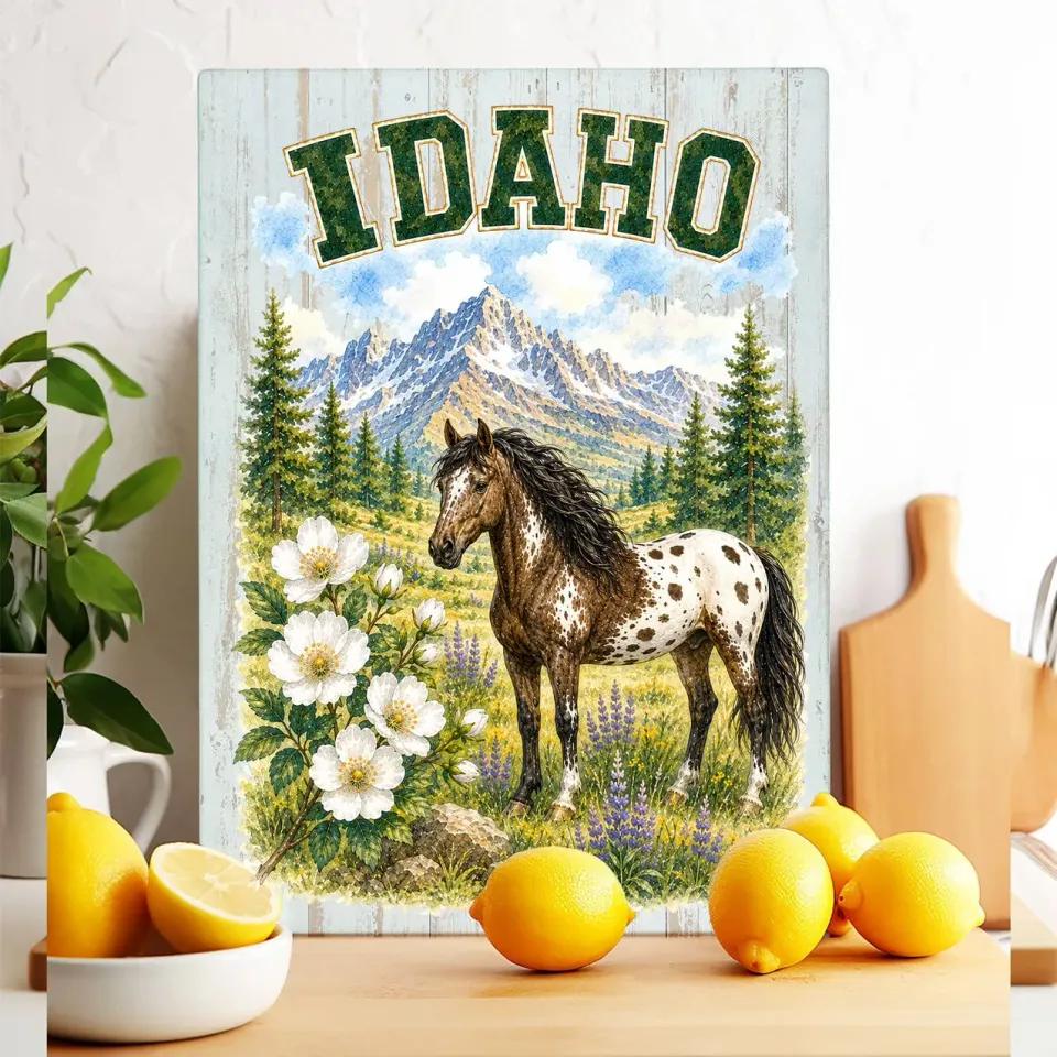 Avery Lane Gifts Idaho State skærebræt glas 28x38 cm varmefast