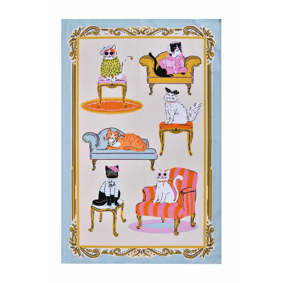 Ulster Weavers Cool Cats viskestykke multifarvet bomuld