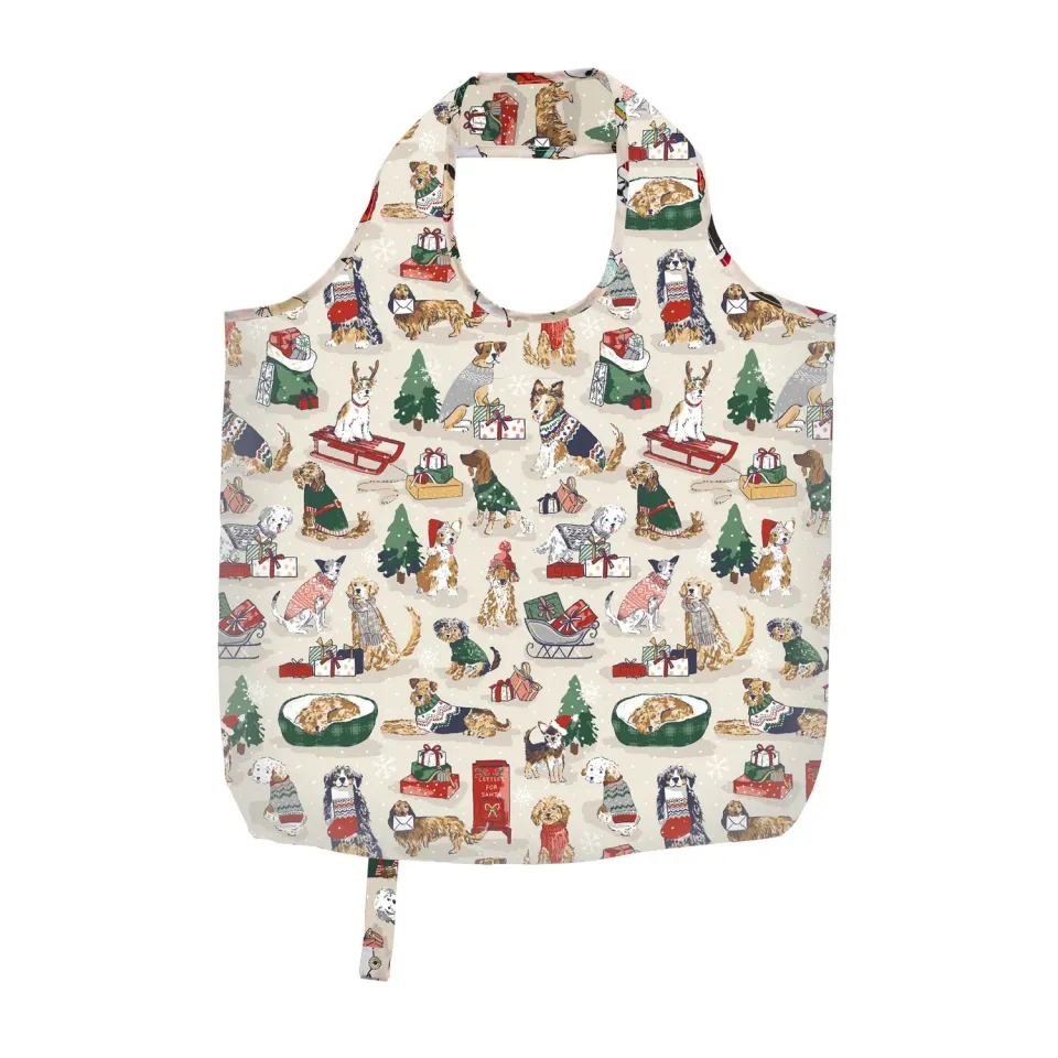 Ulster Weavers Merry Mutts Foldable Tote Bag mulepose juleprint