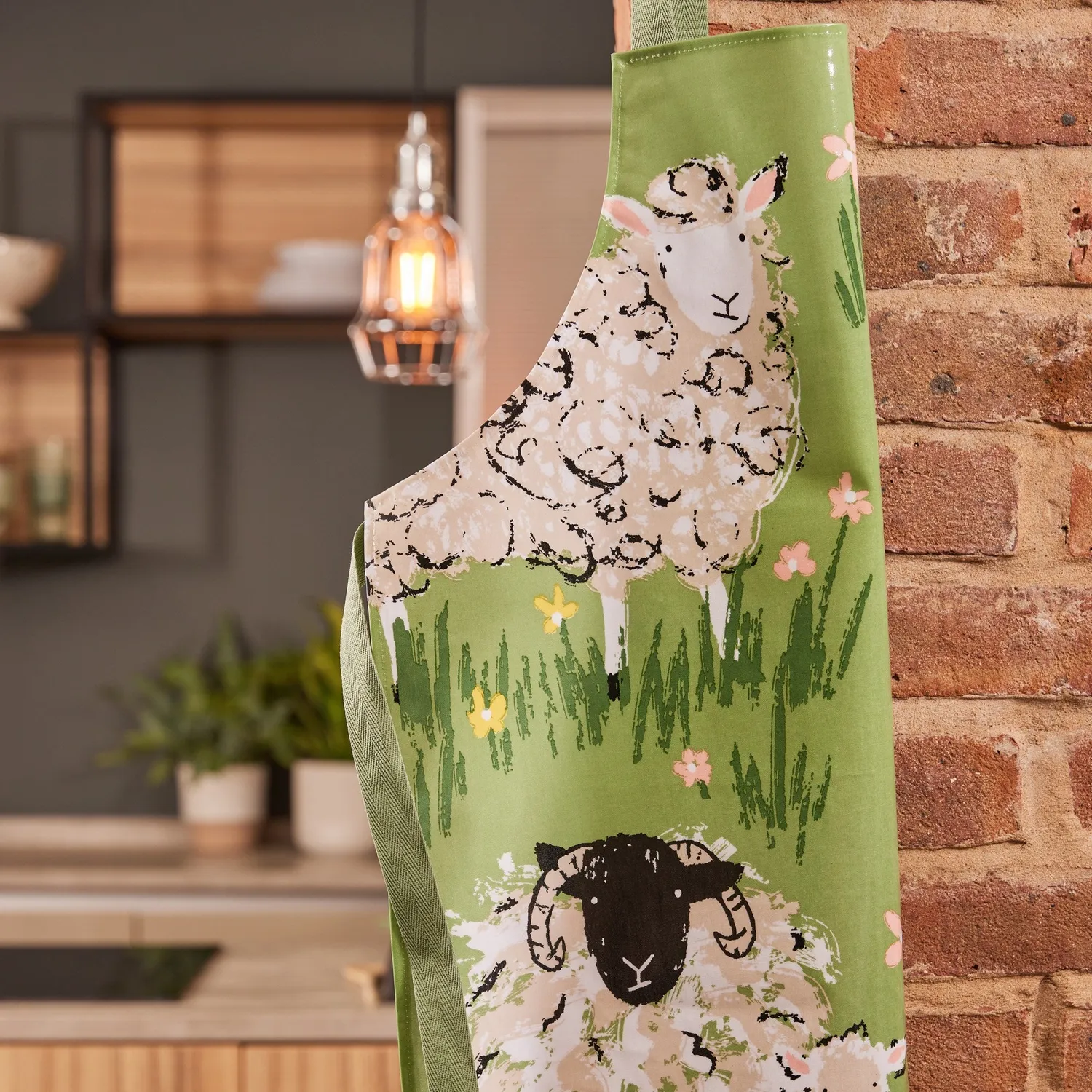 Ulster Weavers Woolly Sheep dobbelt ovnhandske grøn bomuld