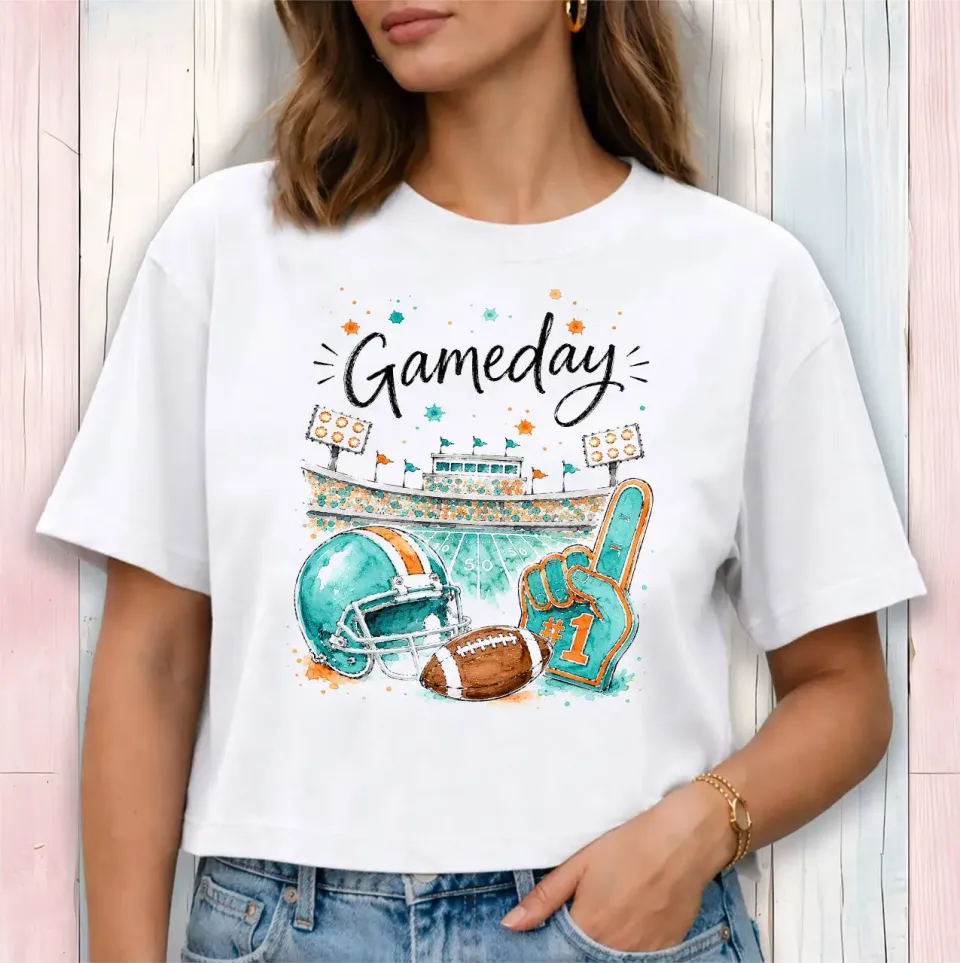 Avery Lane Gifts Gameday Football cropped T-shirt hvid bomuld