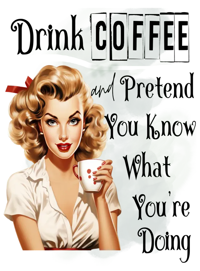 Avery Lane Gifts Drink Coffee Retro T-shirt sjov