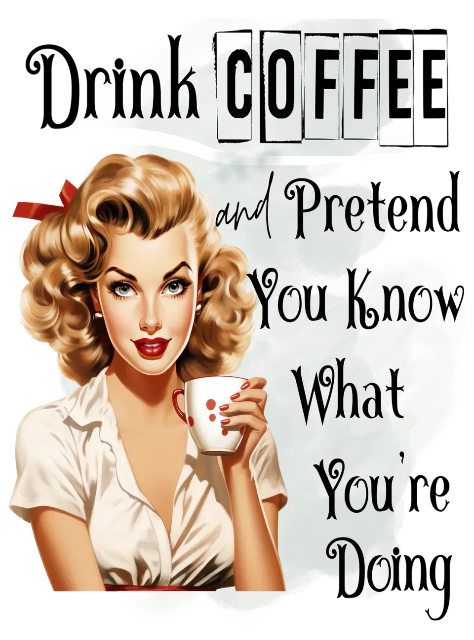 Avery Lane Gifts Drink Coffee Retro T-shirt sjov