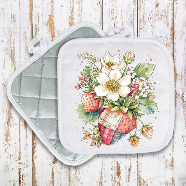 Avery Lane Gifts Watercolor Quilted Strawberry grydelap 20x20 cm