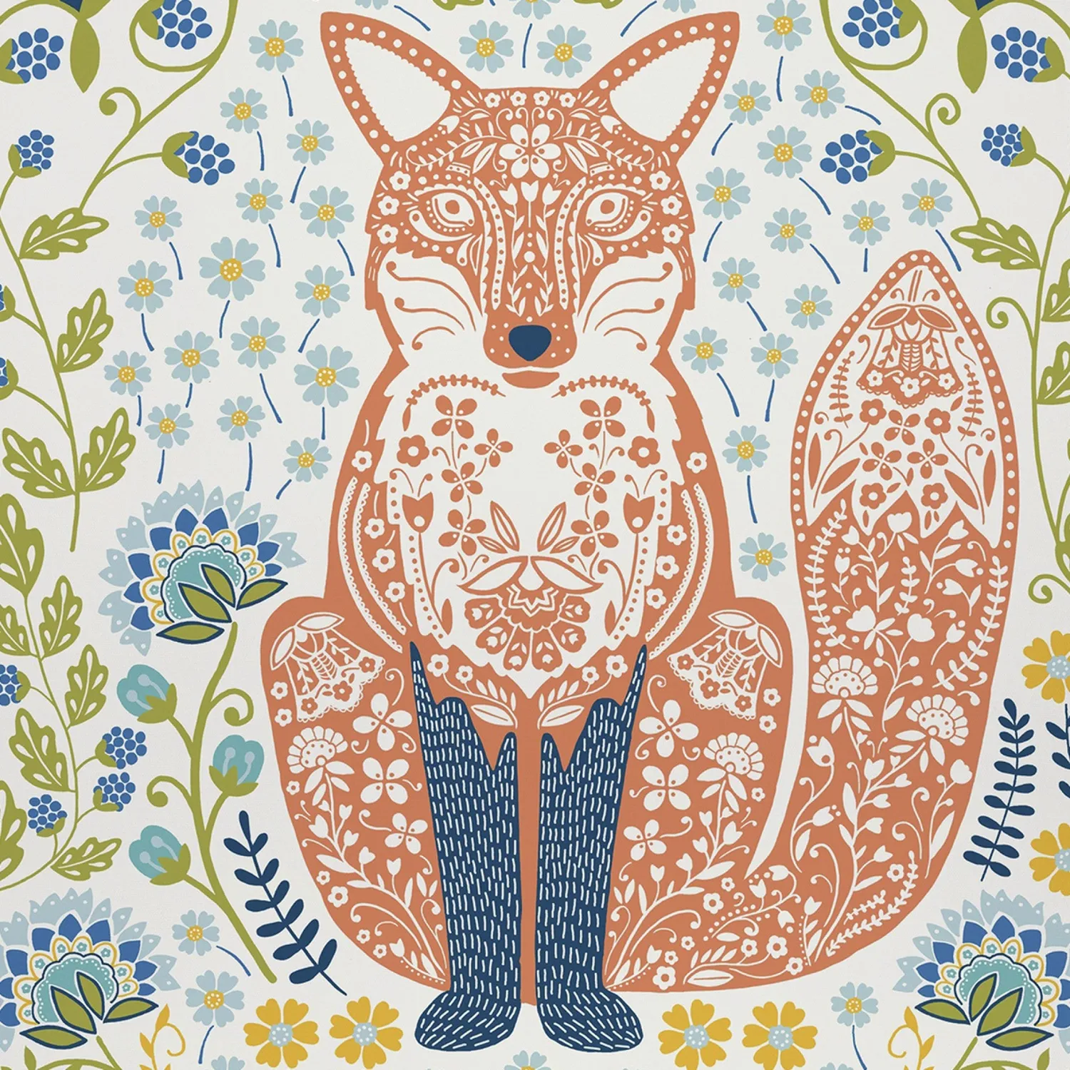 Ulster Weavers Woodland Fox viskestykke bomuld grøn