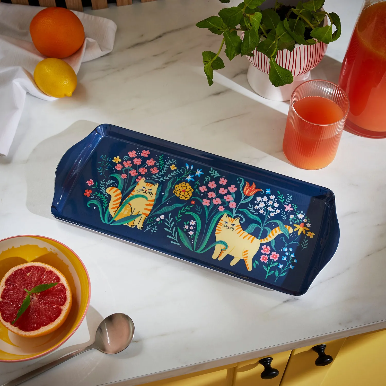 Ulster Weavers Marmalade Meadow serveringsbakke navy 39x17 cm