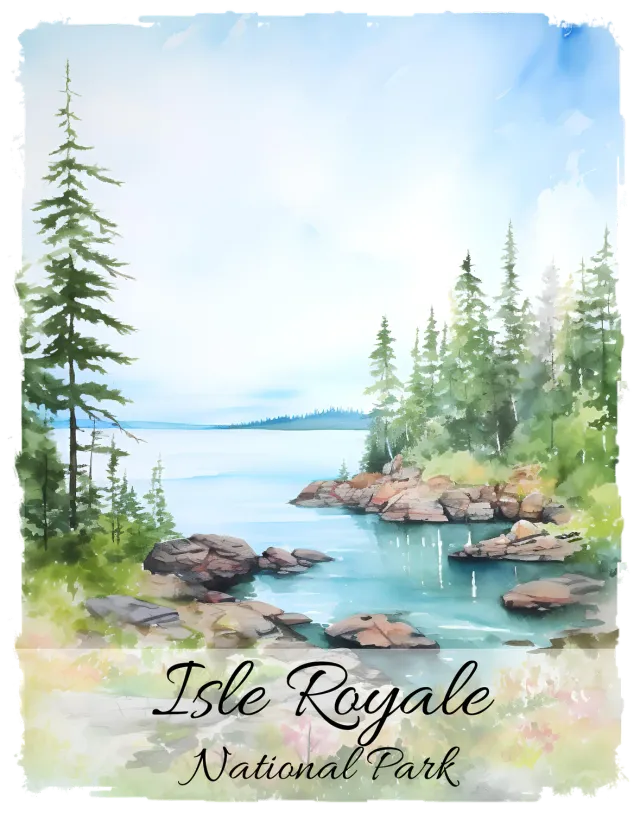 Avery Lane Gifts Isle Royale Michigan T-shirt nationalpark bomuld