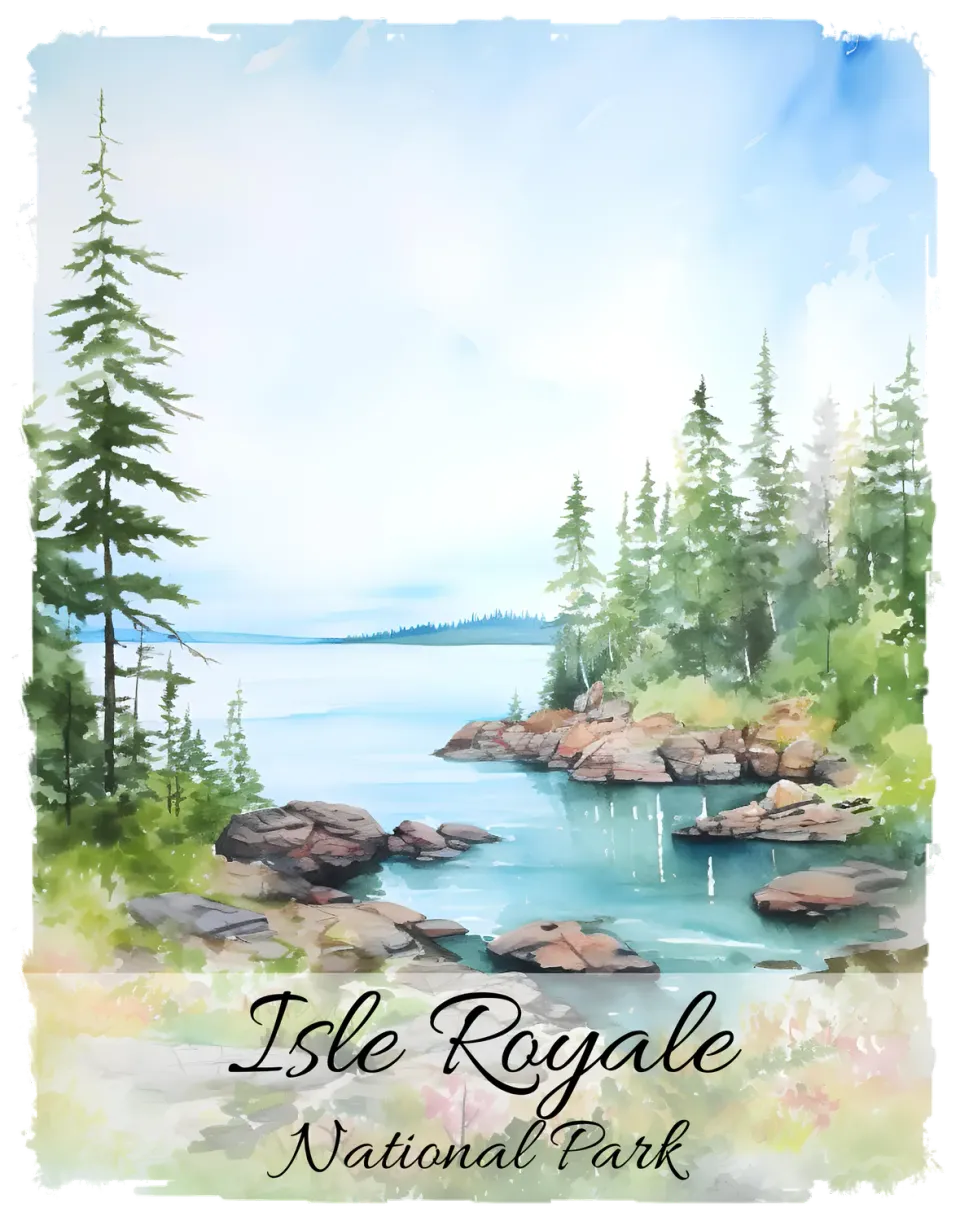 Avery Lane Gifts Isle Royale Michigan T-shirt nationalpark bomuld