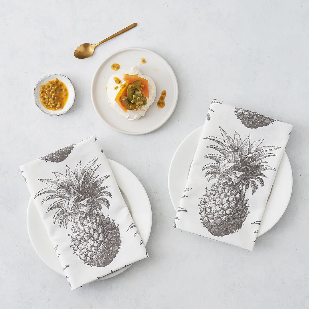 Thornback & Peel Pineapple serviet 45x45 grå bomuld