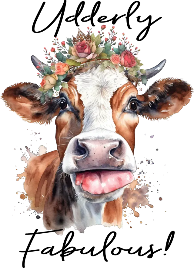Avery Lane Gifts Udderly Fabulous Cow Farmhouse T-shirt