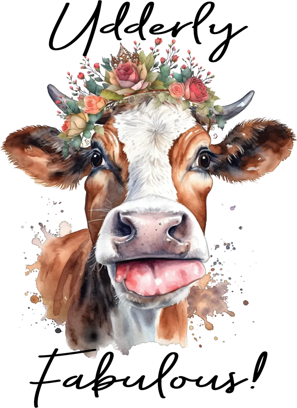 Avery Lane Gifts Udderly Fabulous Cow Farmhouse T-shirt