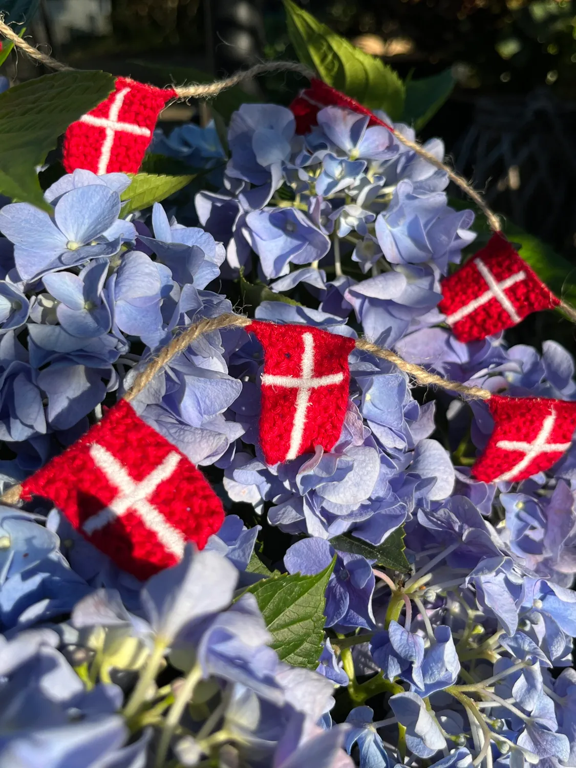 Solwang flagguirlande danske flag 10 stk bomuld