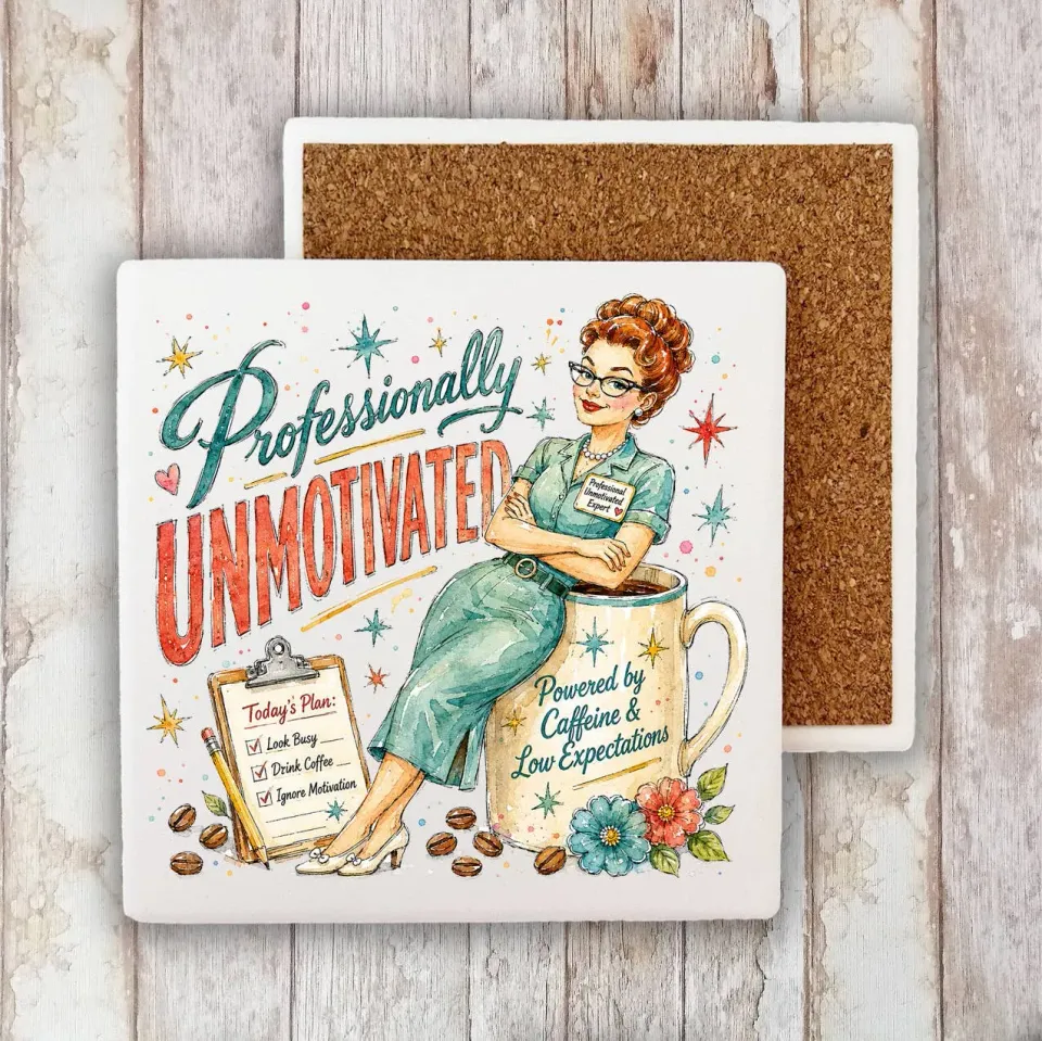 Avery Lane Gifts Housewives Professionally Unmotivated glasbrik 10x10 cm