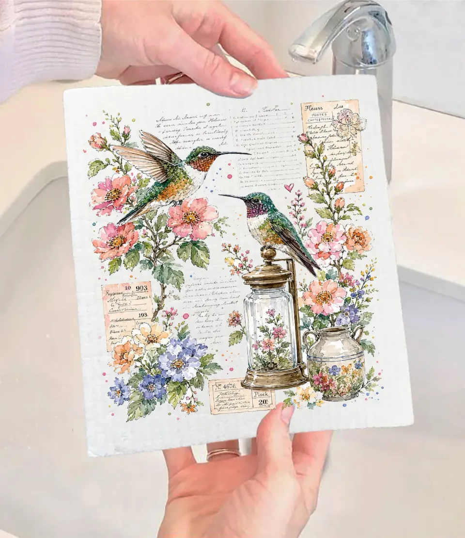 Avery Lane Gifts Hummingbirds karklud svensk blomstret