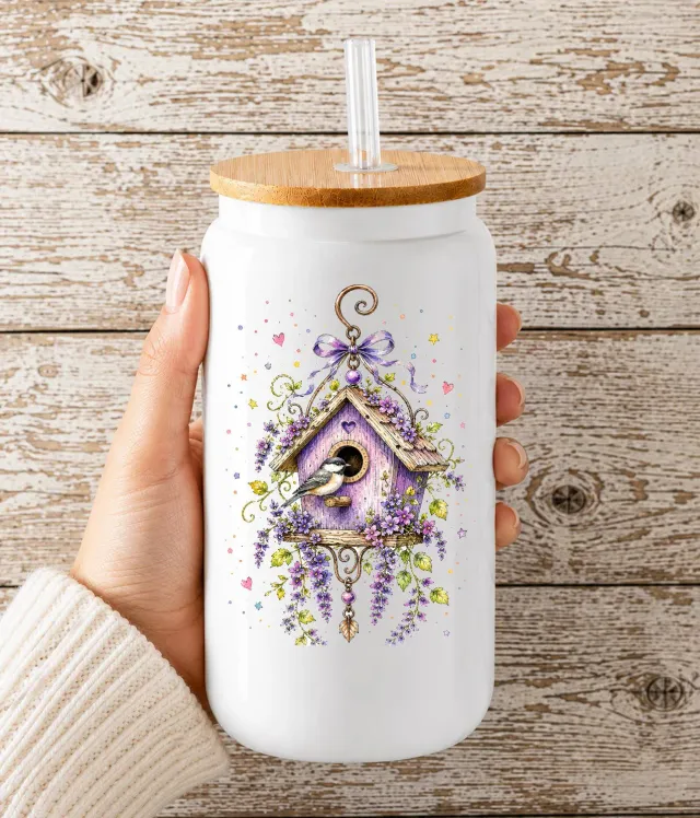 Avery Lane Gifts Lavender Birdhouse drikkeglas 16 oz