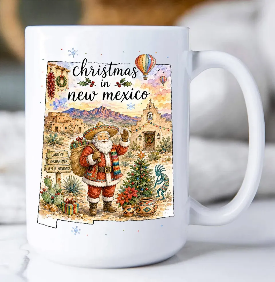 Avery Lane Gifts Christmas in New Mexico State Map krus 443 ml