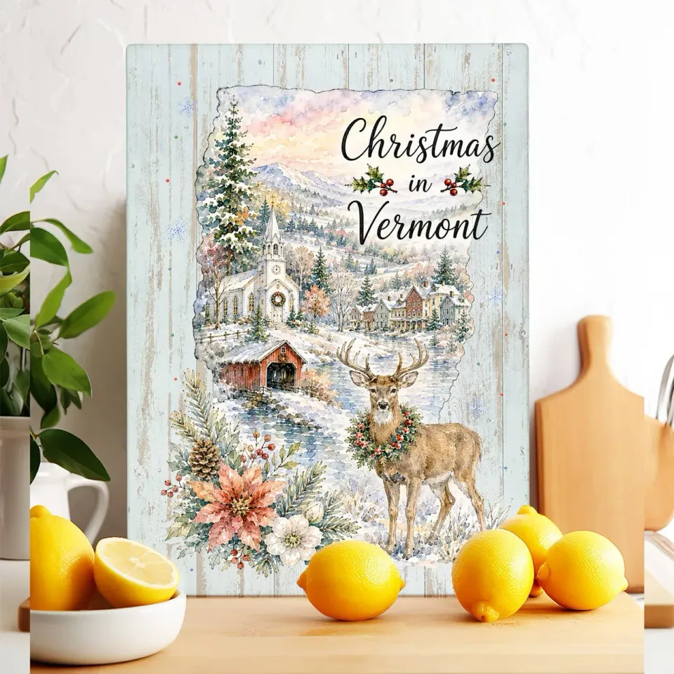 Avery Lane Gifts Christmas Vermont skærebræt glas 28x38 cm