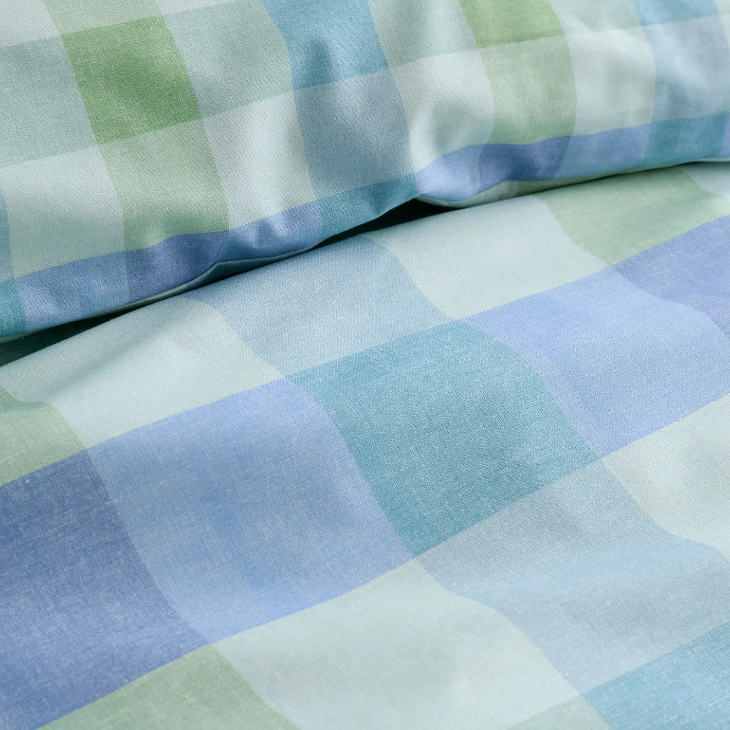 Fusion Block Check sengetøj blå polycotton ternet