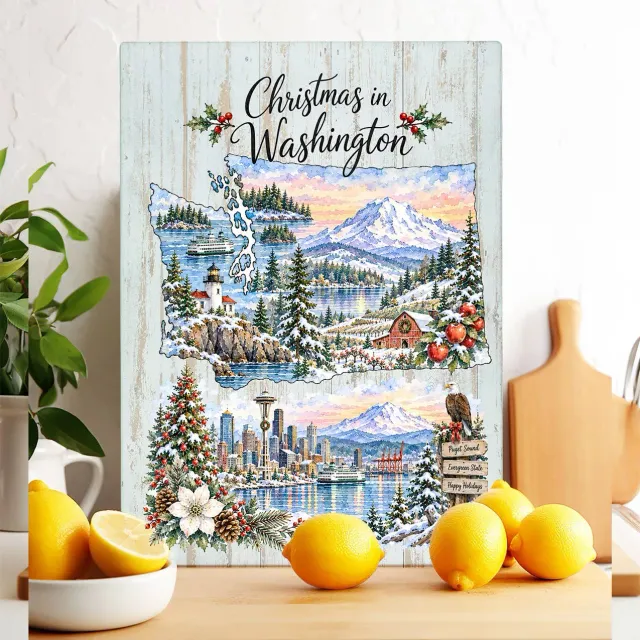 Avery Lane Gifts Christmas in Washington skærebræt glas 28x38 cm