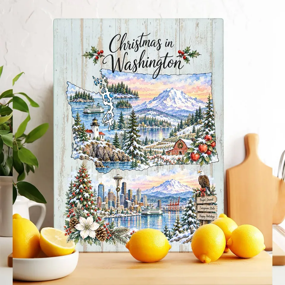 Avery Lane Gifts Christmas in Washington skærebræt glas 28x38 cm