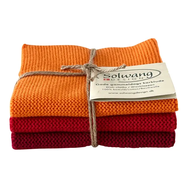 Solwang karklude orange/rød kombi økologisk 3 stk