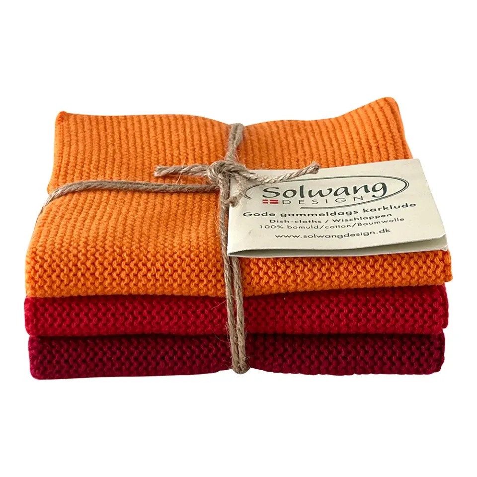 Solwang karklude orange/rød kombi økologisk 3 stk