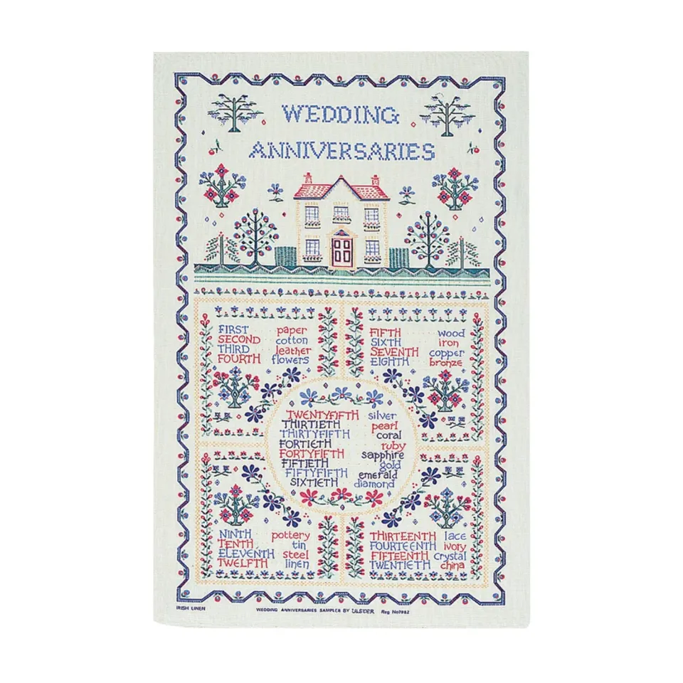 Ulster Weavers Wedding Sampler viskestykke bomuld gul