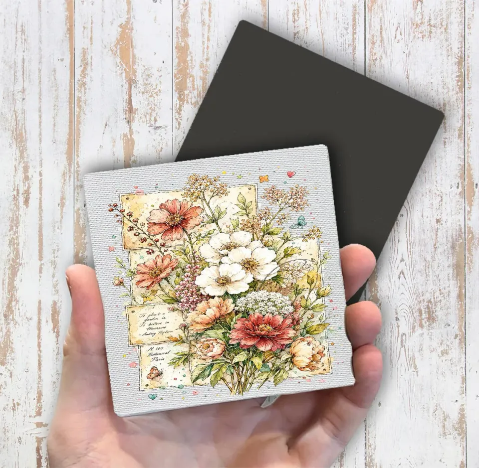 Avery Lane Gifts vilde blomster køleskabsmagnet 10x10 cm