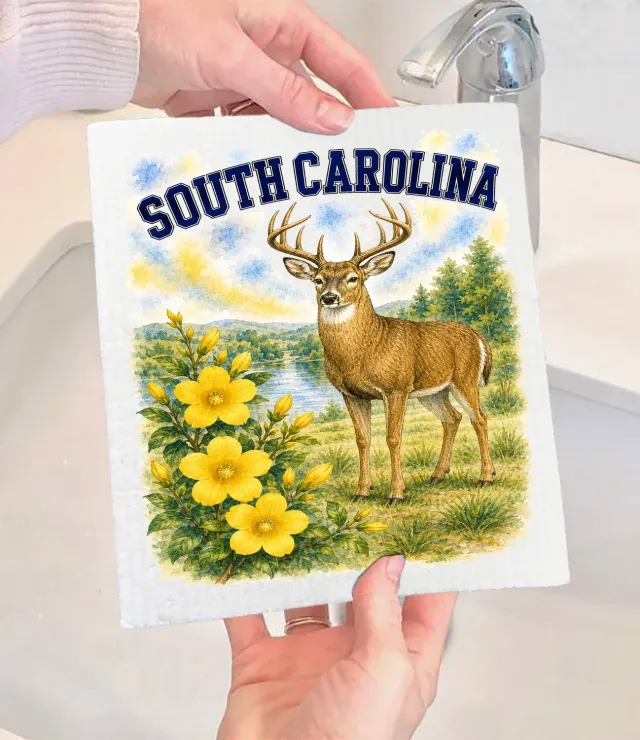 Avery Lane Gifts South Carolina State Bird and Animal svensk karklud 17x20 cm
