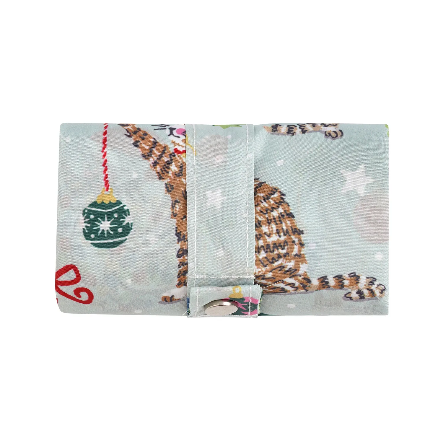 Ulster Weavers Christmas Cats mulepose foldbar seafoam
