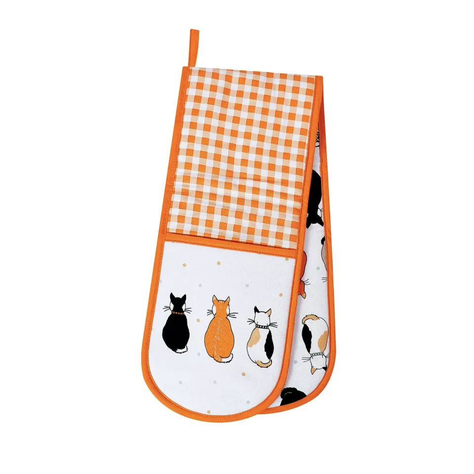 Ulster Weavers Cats in Waiting dobbelt ovnhandske orange bomuld