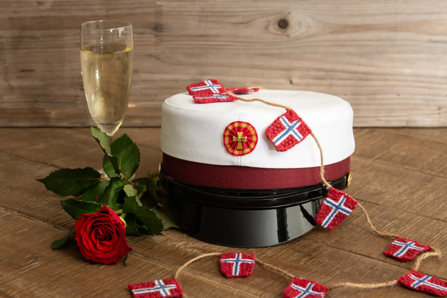Solwang flagguirlande norske flag bomuld 10 stk