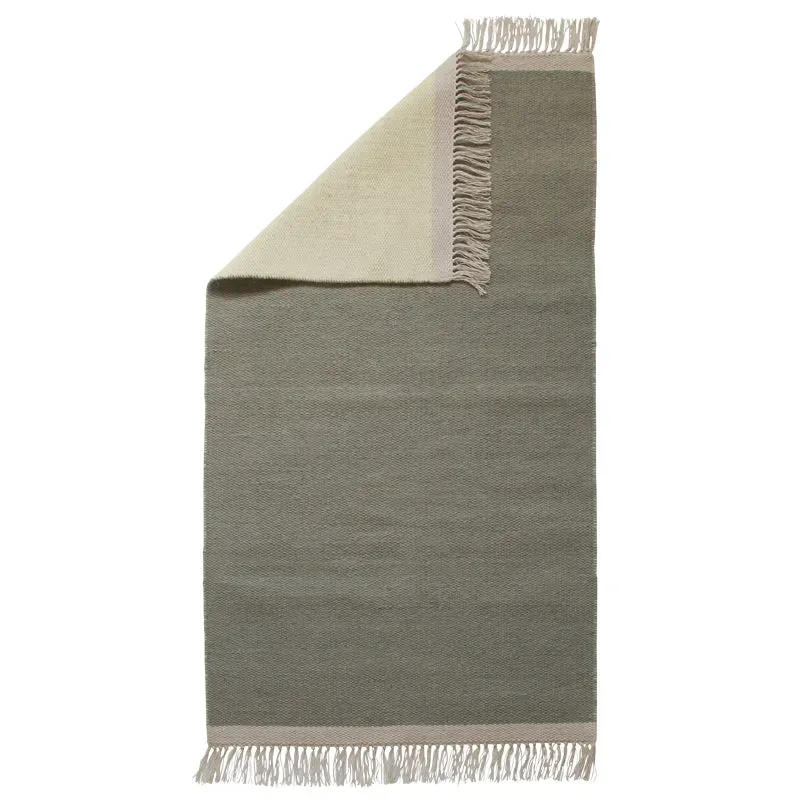 AspEgren Kelim gulvløber 70x130 cm Solid Olive uld