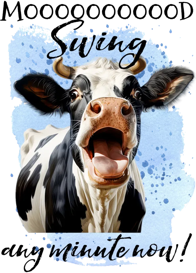 Avery Lane Gifts Mood Swing Any Minute Cow viskestykke bomuld