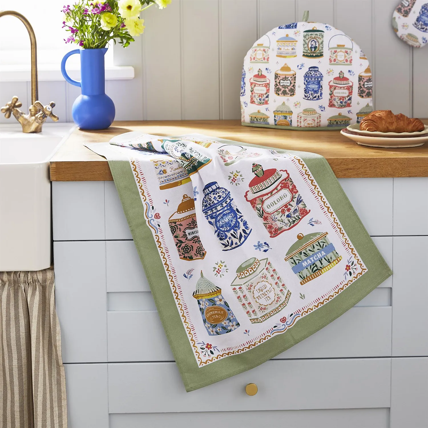 Ulster Weavers Tea Tins viskestykke flerfarvet 74x48 cm