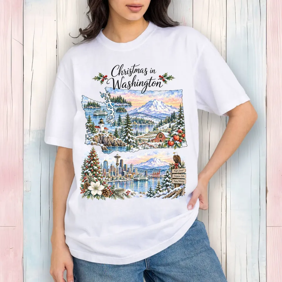 Avery Lane Gifts Christmas Washington t-shirt hvid bomuld