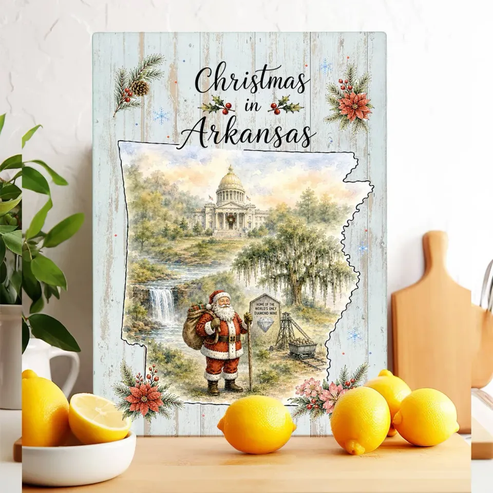 Avery Lane Gifts Christmas Arkansas skærebræt glas 28x38 cm