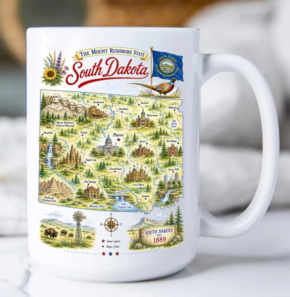 Avery Lane Gifts South Dakota krus keramik 443 ml