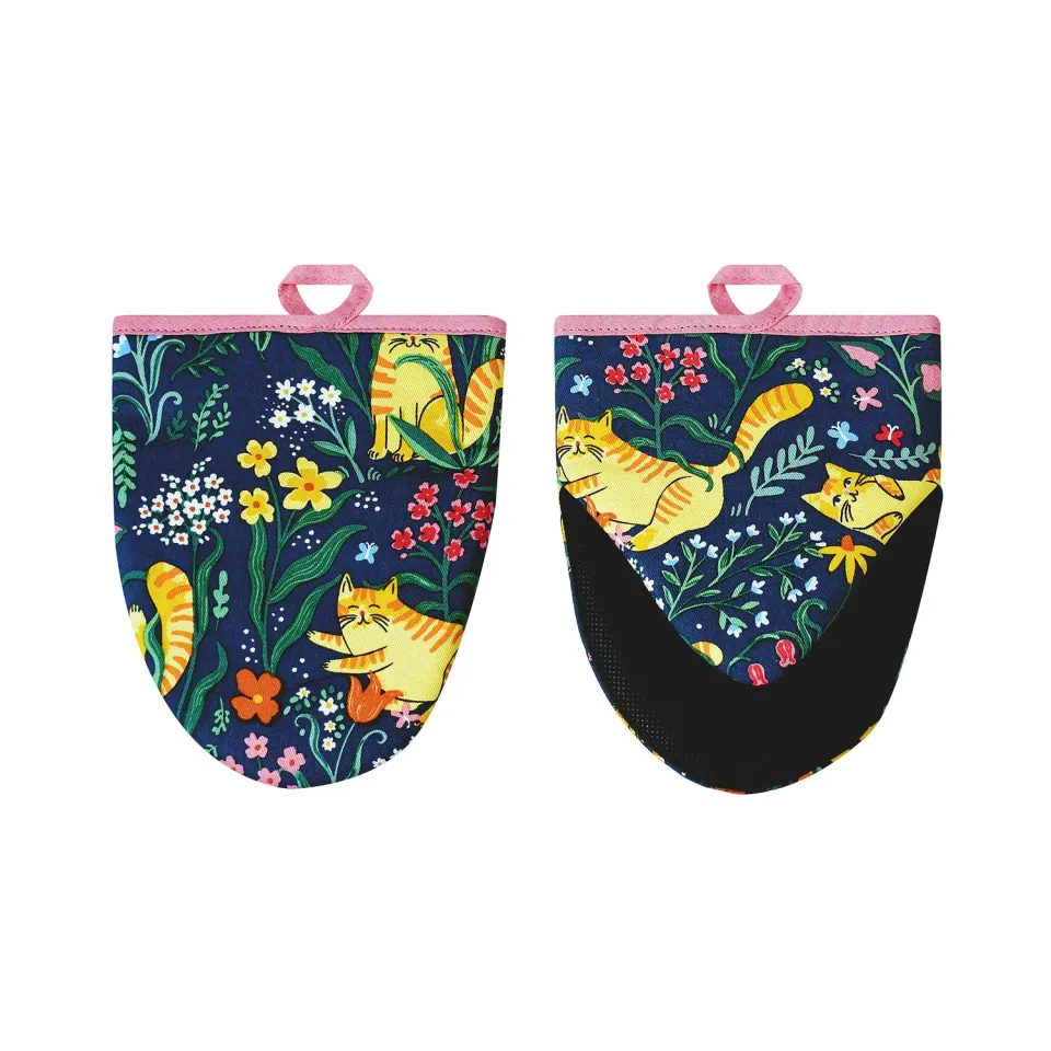 Ulster Weavers Marmalade Meadow grydelapper par navy bomuld