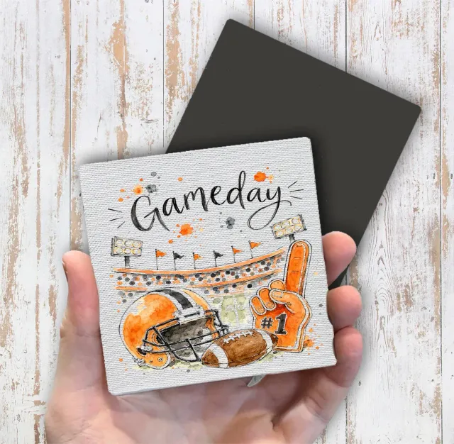 Avery Lane Gifts Gameday Football magnet orange sort 10x10 cm