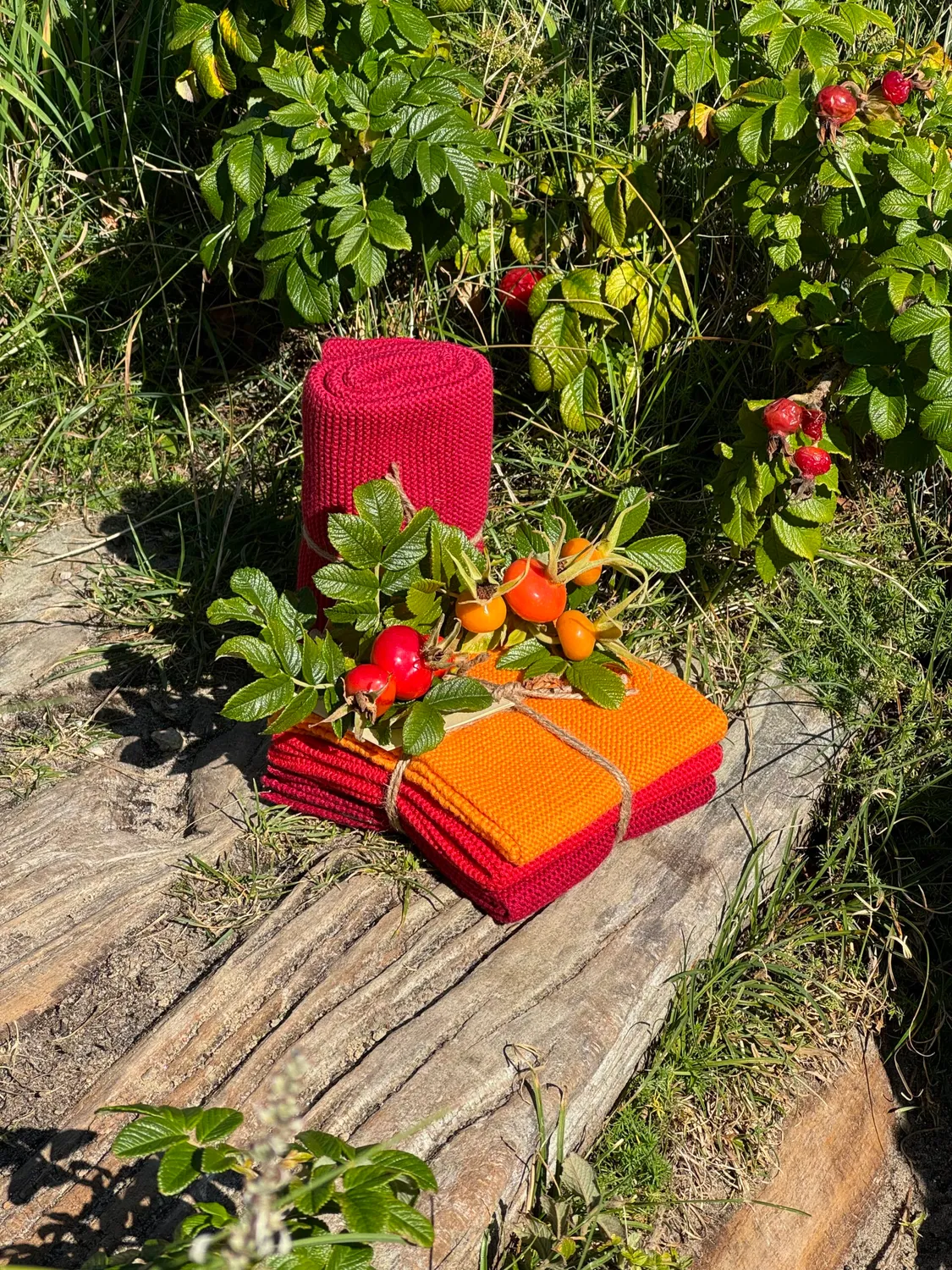Solwang karklude orange/rød kombi økologisk 3 stk