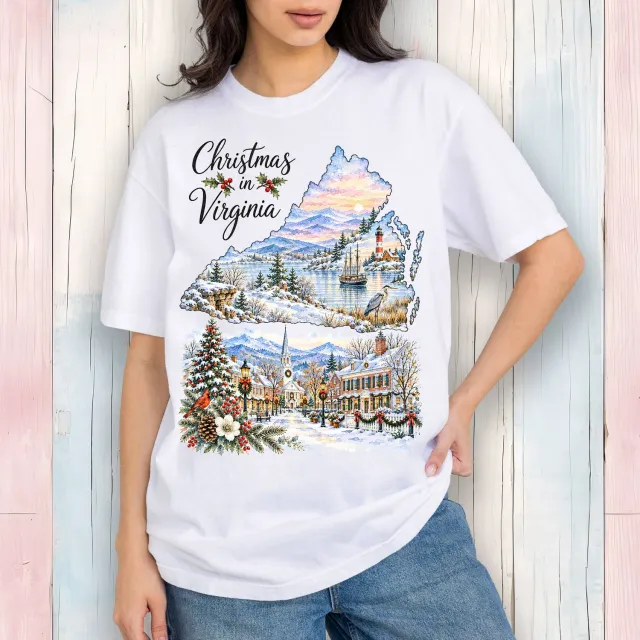 Avery Lane Gifts Christmas Virginia t-shirt hvid bomuld Large